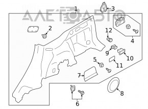 Right arch trim Subaru Forester 19-24 SK, worn