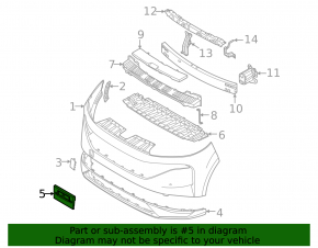 Platform for the front bumper number Nissan Murano 25-26