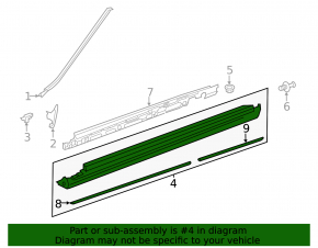 Right threshold Mercedes GLS-class X166 13-19
