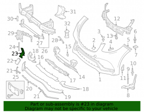 Mercedes W166 GLE 16-19 front bumper tow hook cap lower part, AMG pkg