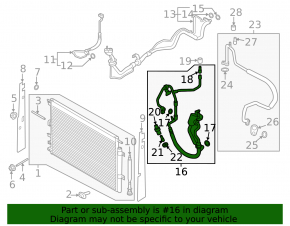 Air conditioning tube condenser-compressor Ford Edge 15-18 3.5