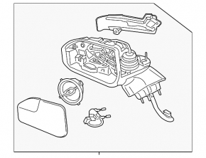 Side mirror left Lincoln MKZ 17-20 turn signal, heated, projection, auto folding, auto dimming, BSM