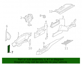 Front panel trim side right lower Ford Escape MK4 20- black