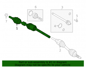 Lincoln Corsair 20-26 2.0 2.3 Front Right Axle Drive