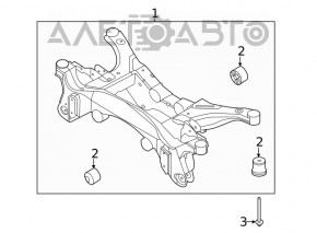 Rear subframe Ford Escape MK4 20-24 FWD
