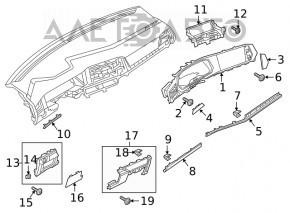 Front panel trim right VW Jetta 19- gray, break