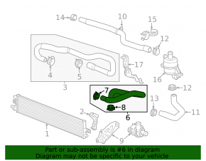 Inverter Radiator Cooling Hose Left Chevrolet Malibu 13-14 Hybrid