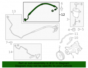 High pressure power steering pipe BMW 5 F10 11-16 feed, first