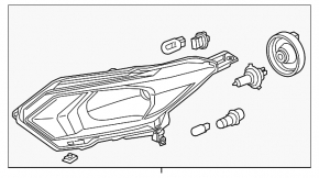 Headlight front left bare Honda HR-V 16-22 halogen