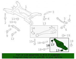 Mitsubishi Outlander 14-15 right lower control arm