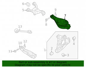Lower control arm under spring rear left Nissan Rogue 21-24 US built
