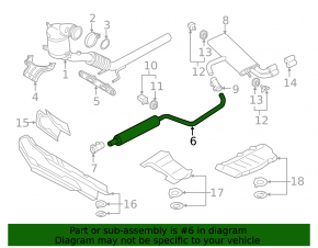 Exhaust line middle part VW Golf 15- 1.8T