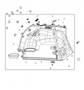Lower left arch trim for Jeep Compass 17-25, black, type 2