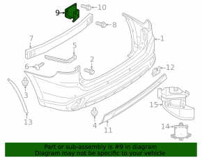 Rear bumper reinforcement fang right Mitsubishi Outlander 14-21