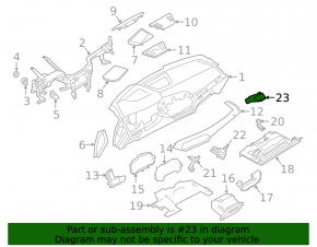 Left dashboard air duct deflector BMW X7 G07 19-22