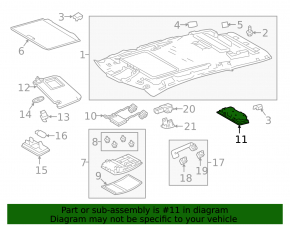 Ceiling light rear Lexus RX350 RX450h 16-22 gray