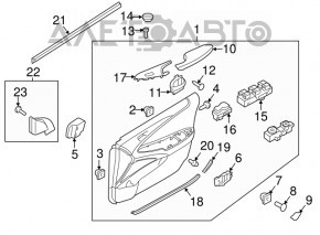 Door trim panel front right Hyundai Sonata 11-14 leather beige