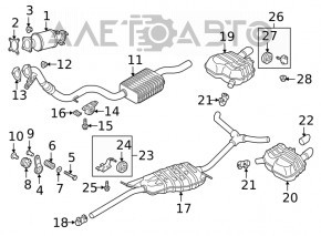 Muffler rear part, barrel right Audi A5 F5 17-19 5D