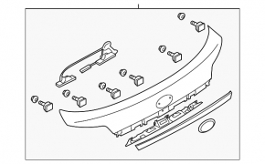 Subaru Outback 10-14 trunk door number plate light bar for camera