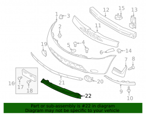 Front bumper absorber lower Nissan Murano z50 03-07 torn guide, fractures