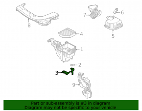 Lower air filter housing bracket for Mitsubishi Outlander 22-25 2.5