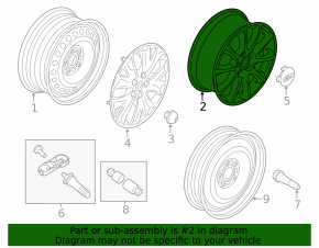 Wheel disk R16 5*108 Ford Fusion mk5 13-20 type 1
