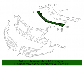 Front bumper mount, central, upper, Lincoln MKC 15-18 pre-rest, broken