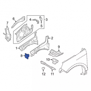 Front left side member fang Ford Edge 15-18
