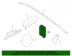 Right side airbag for Ford Mustang mk6 15-17 convertible