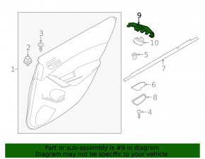 Black rear left window control trim for Mazda 6 14-17