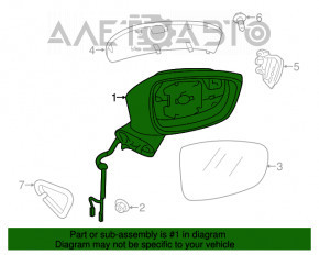 Side mirror left Mazda 6 13-16 6 pins
