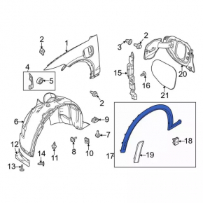 Rear Right Wing Arch Cover Lamp Ford Mustang Mach-E 21-23