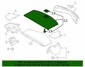 Mazda CX-9 16-23 rear trunk floor, black