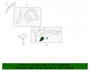 Right side member bracket Acura RDX 13-15