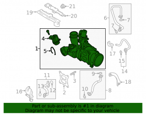 Turbine assembly with manifold VW Passat b8 16-19 USA 1.8T, 2.0T 89k