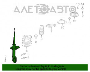 Shock absorber front right Subaru Impreza 98-00