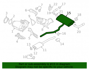 Exhaust pipe rear with barrel Volvo XC90 16-18 T6 rusty