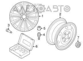 Wheel center cap for VW CC 08-17 58mm