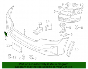 BMW 5 G30 21-23 Basis Front Bumper Tow Hook Cap