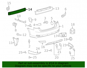 Lexus Hs250h 10-12 rear bumper reinforcement
