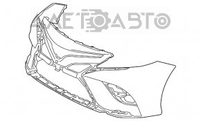 Front bare bumper Toyota Camry v70 18-20 LE\XLE for parking sensors