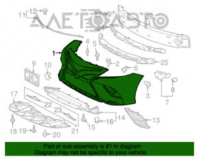 Front bare bumper Toyota Camry v70 18-20 LE\XLE for parking sensors