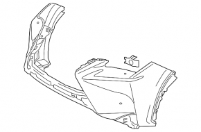 Front bumper bare Lexus NX200t NX300h 15-17 base for parking sensors, without headlight washers