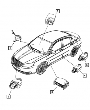 SRS airbag module airbag computer Chrysler 200 11-14