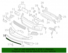 Lower grille front bumper VW Touareg 11-14
