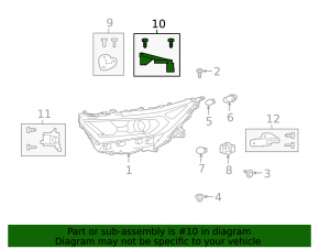 Right headlight mount, upper right, Toyota RAV4 Prime 21-24