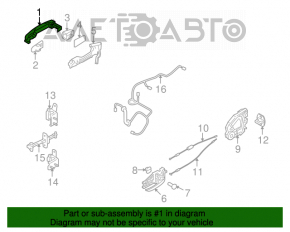 Suzuki Kizashi 10-15 outer rear left door handle