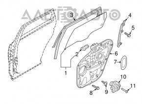 Glass of the rear left door Kia Sorento 16-20