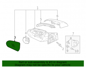 Left mirror element Hyundai Accent 18-23