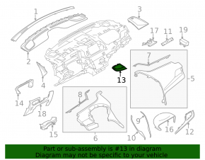 Left front panel trim for Lincoln MKC 15-19, gray aluminum, worn